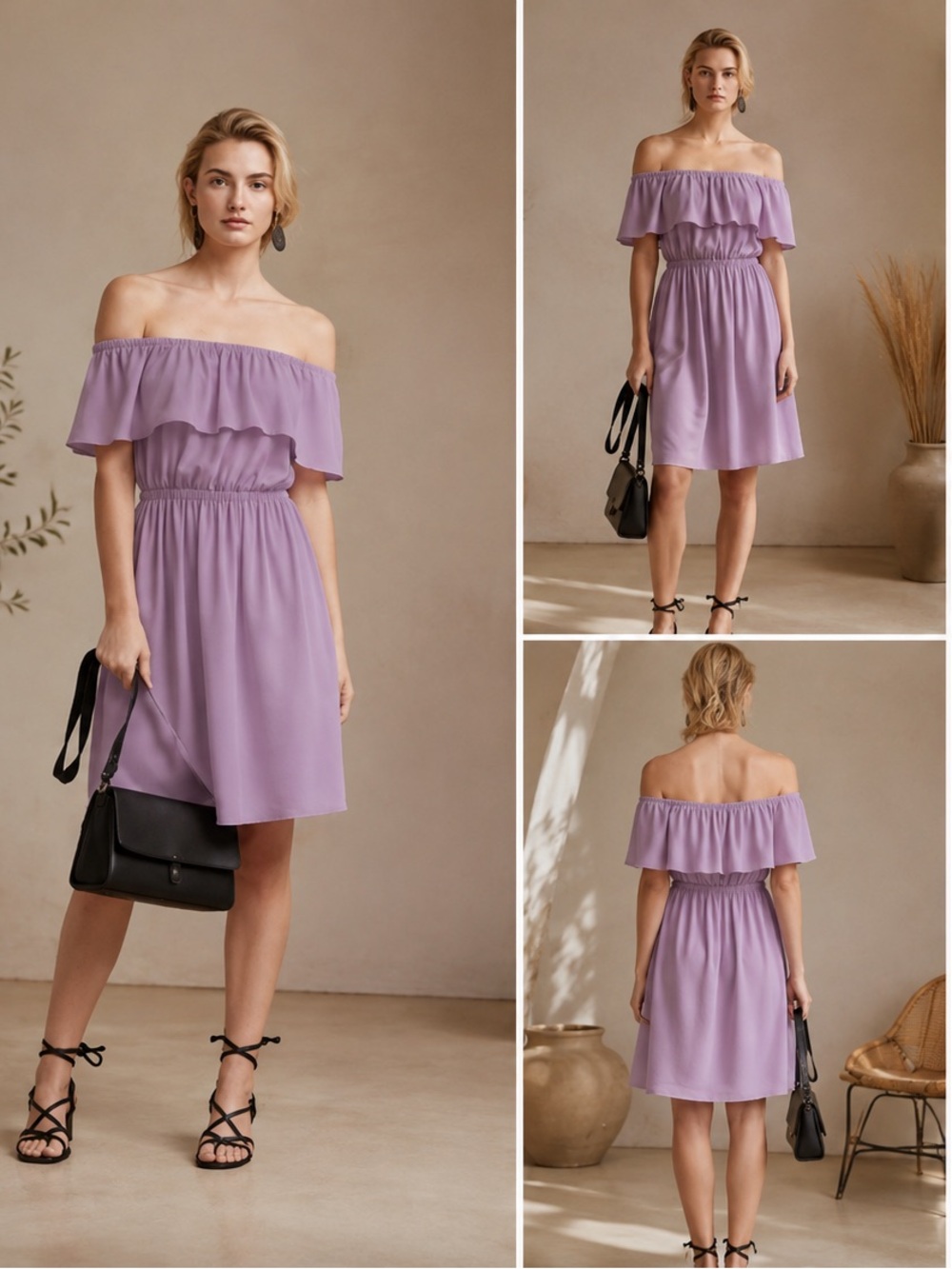 Wilfred Lavender Off-Shoulder Ruffle Dress